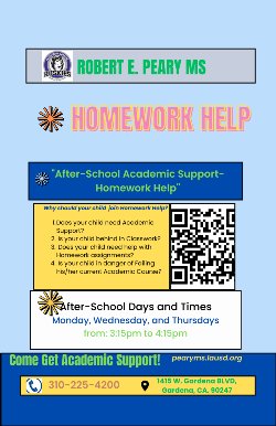 Please sign your child up for Homework Help. Por favor registre a su hijo para recibir ayuda con la tarea.